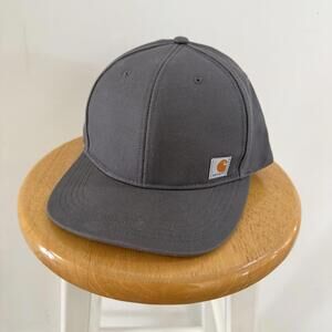 New Carhartt Ashland Flat Brim Cap Gray OSFA Firm Duck Canvas Hat Men One Size